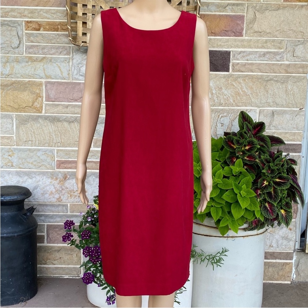 Studio I‎ Red Ultrasuede Sheath Dress